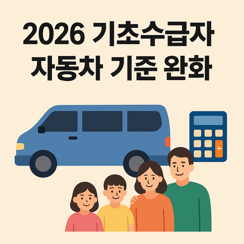 2026 기초수급자 자동차 기준 완화