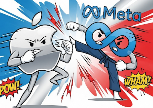 애플과 메타의 승부 이미지.
