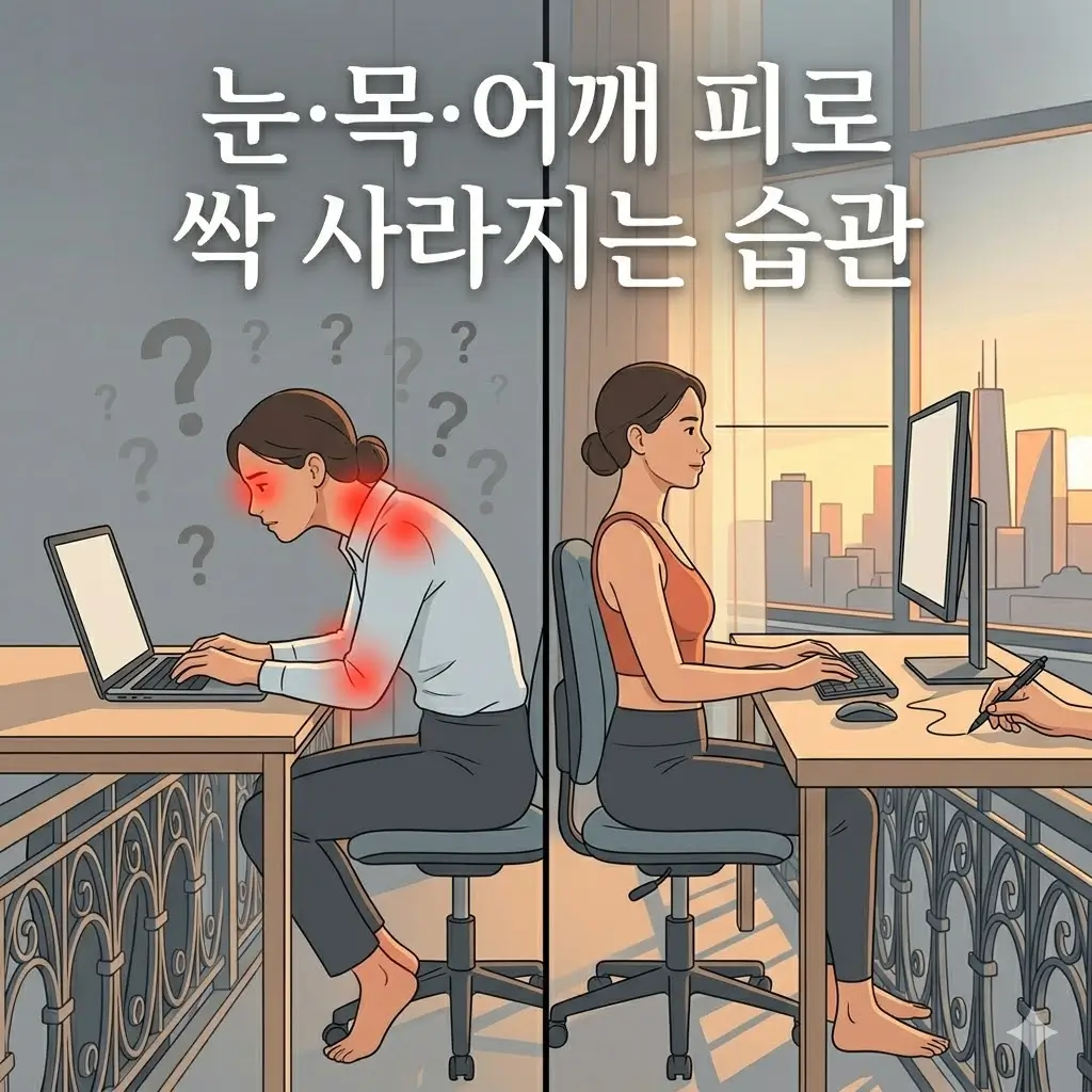 눈, 목, 어깨가 동시에 피곤할 때 먼저 점검해야 할 습관