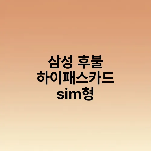 삼성 후불 하이패스카드 sim형