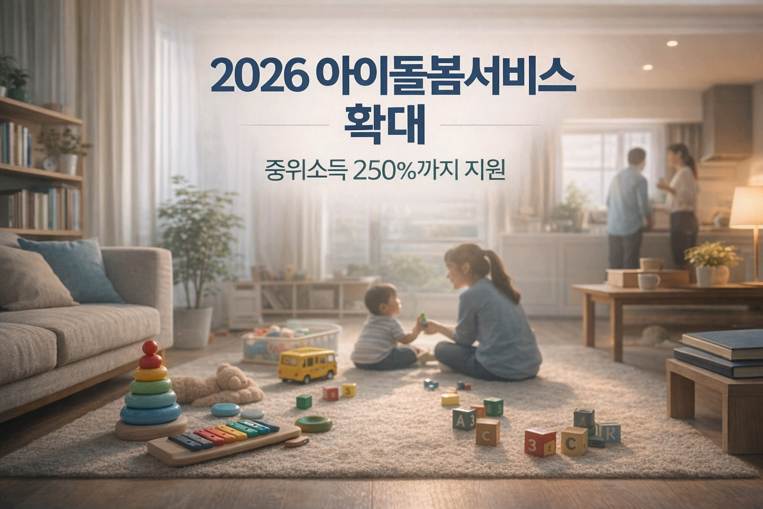 2026년 아이돌봄서비스 대폭 확대｜중위소득 250%까지 지원, 맞벌이&middot;한부모 가구 숨통 트인다