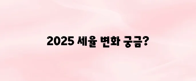 2025 근로소득 세율표 알아보기