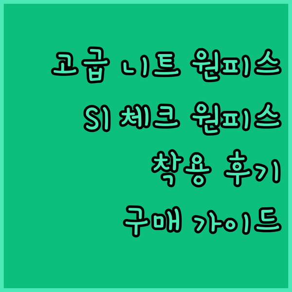 고급스러운 니트 원피스 추천! SI