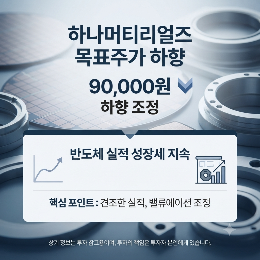 하나머티리얼즈 목표주가 9만원 하향과 반도체 실적 성장 분석