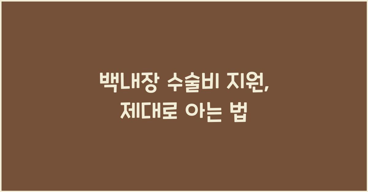 백내장 수술비 지원