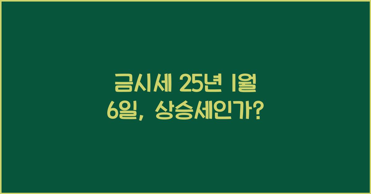 금시세 25년 1월 6일