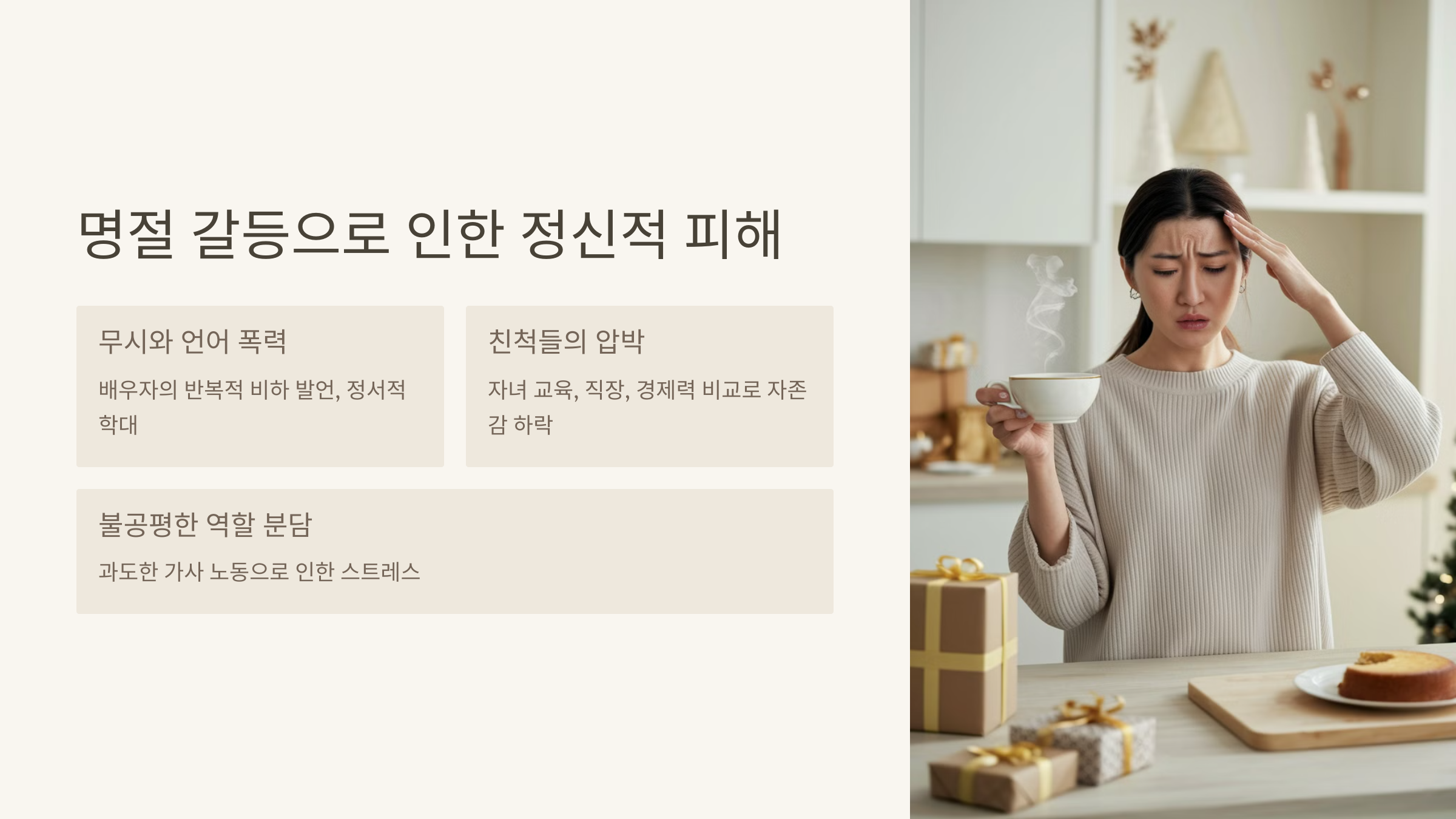 명절 갈등으로 인한 정신적 피해