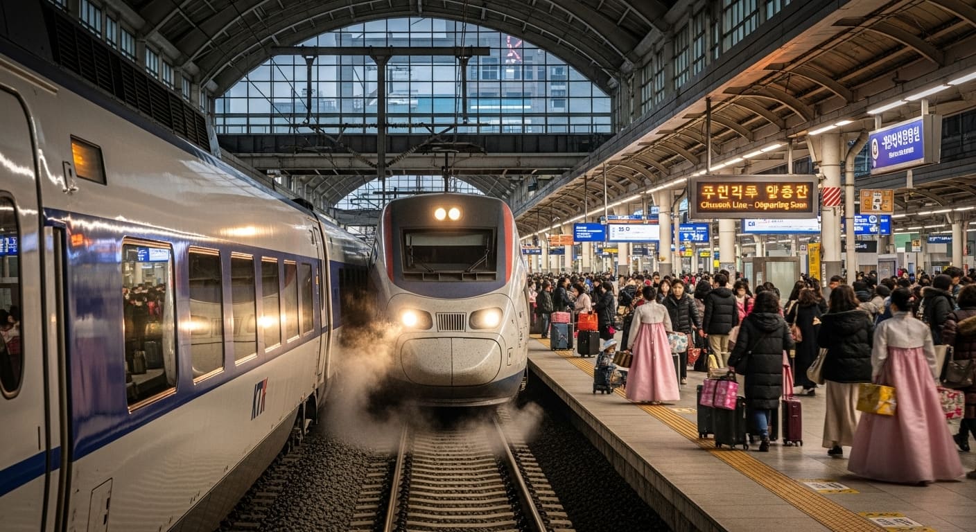 추석 연휴 KTX 열차를 이용하는 승객들