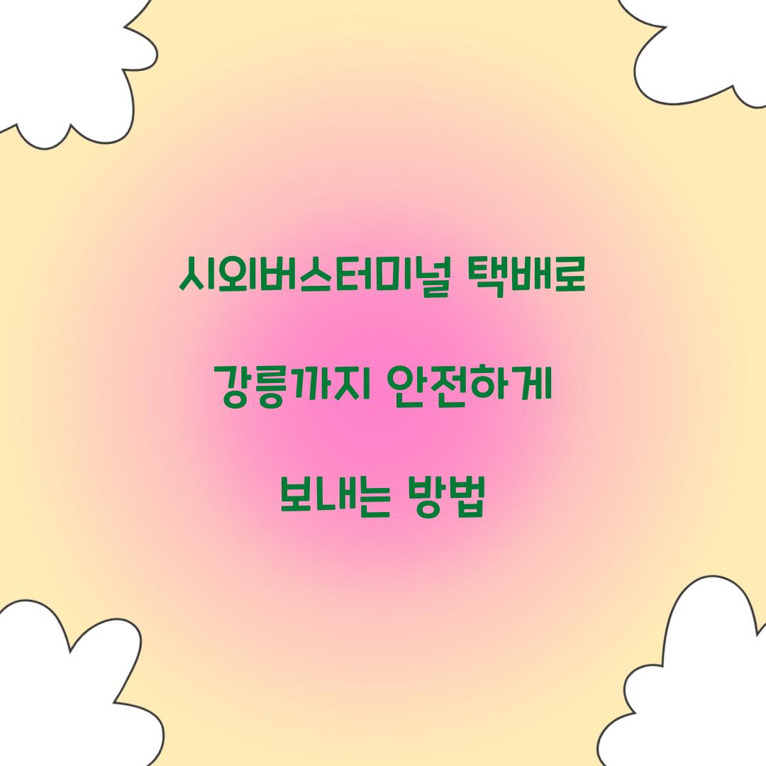 시외버스터미널 택배