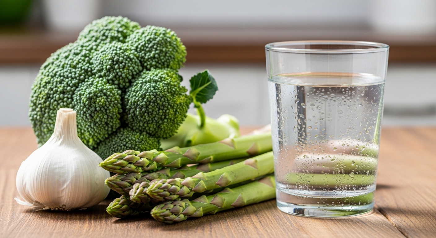 간 해독에 좋은 브로콜리, 마늘 등 신선한 채소들