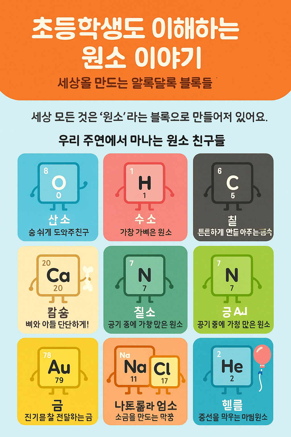 초등학생도 이해하는 원소 이야기: 세상을 만드는 알록달록 블록들