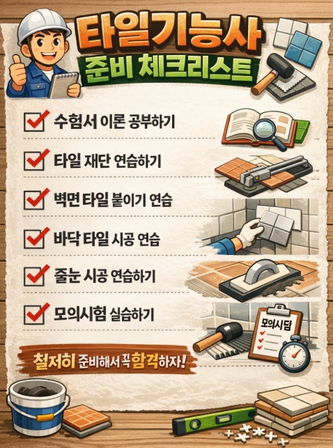 타일기능사 총정리, 시험일정&middot;필기&middot;실기&middot;취업과 2026 기술자 전망까지