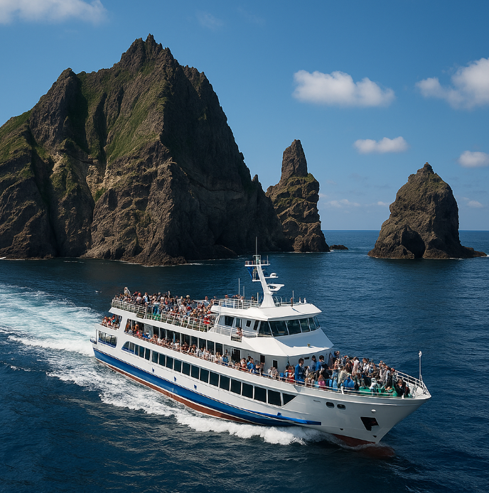 독도 여행 유람선 해상 관광 모습