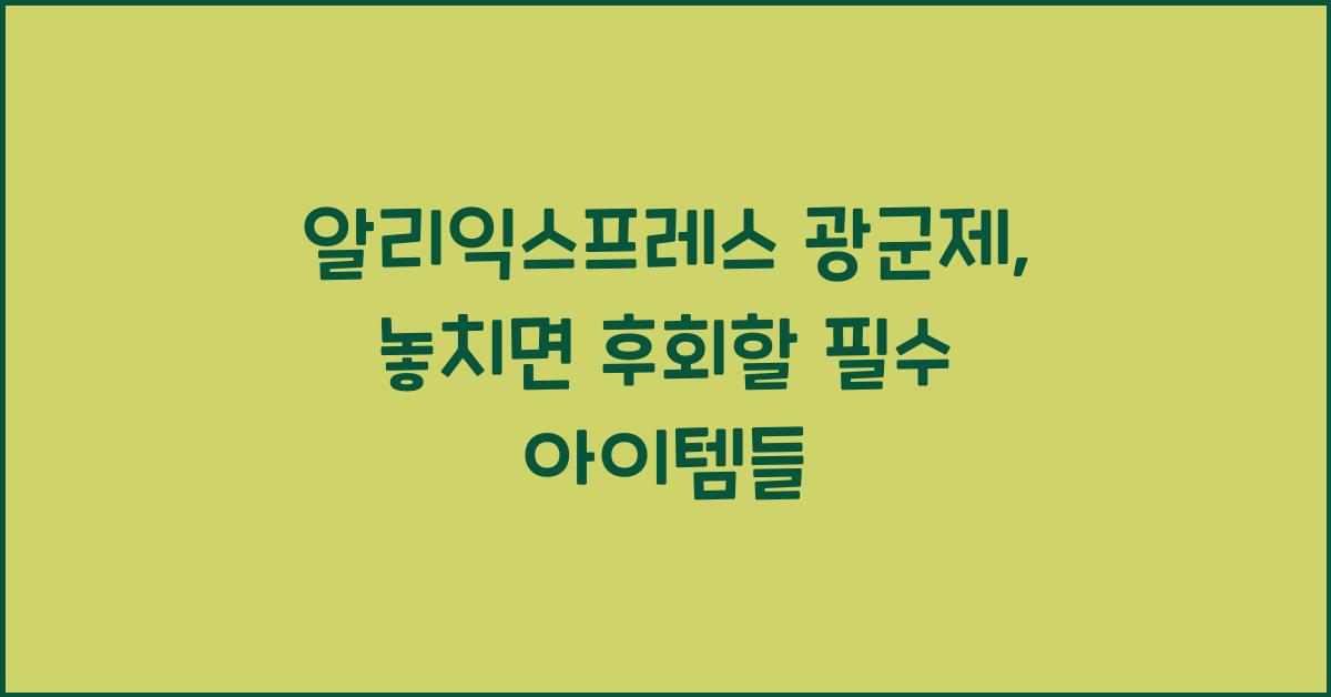 알리익스프레스 광군제