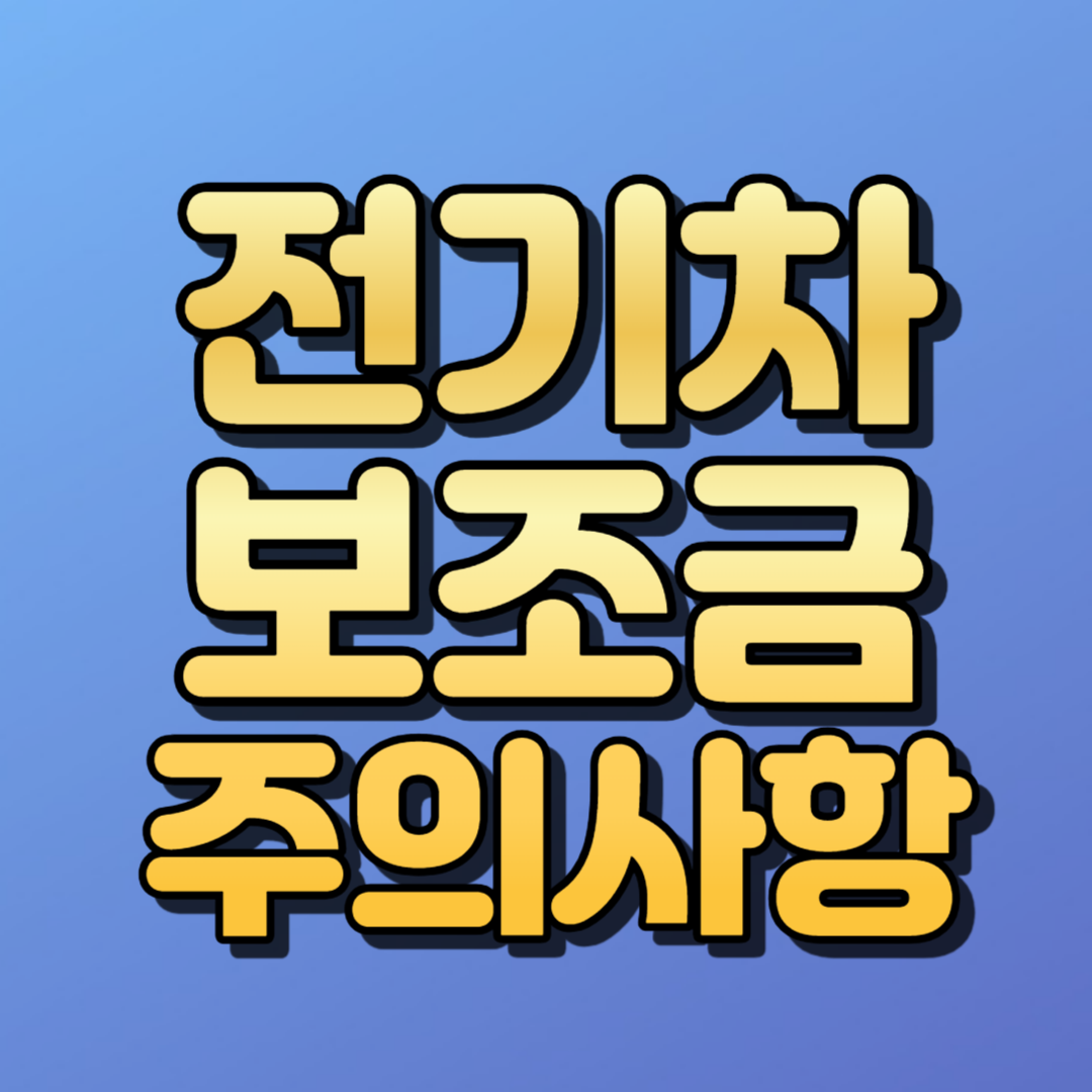 전기차 보조금 주의사항