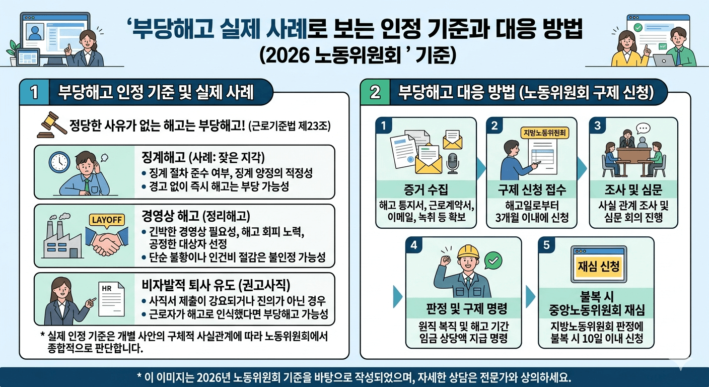 부당해고 실제 사례로 보는 인정 기준과 대응 방법 (2026 노동위원회 기준)