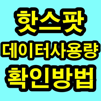 핫스팟 데이터 사용량1