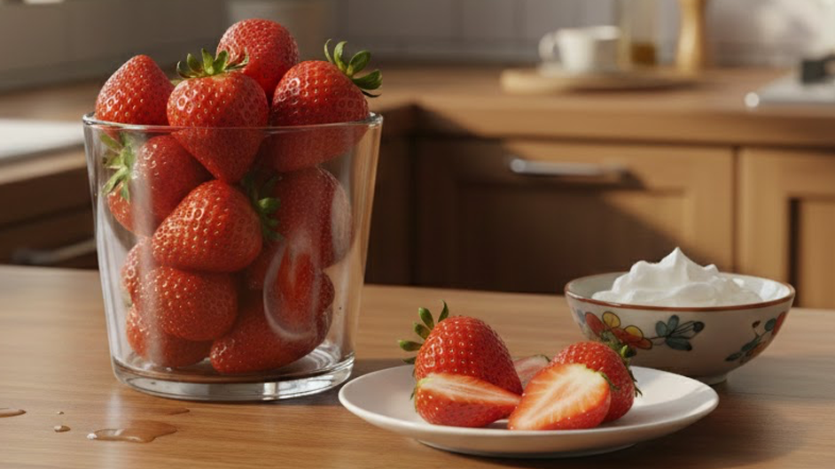 맛있어보이는 딸기 사진