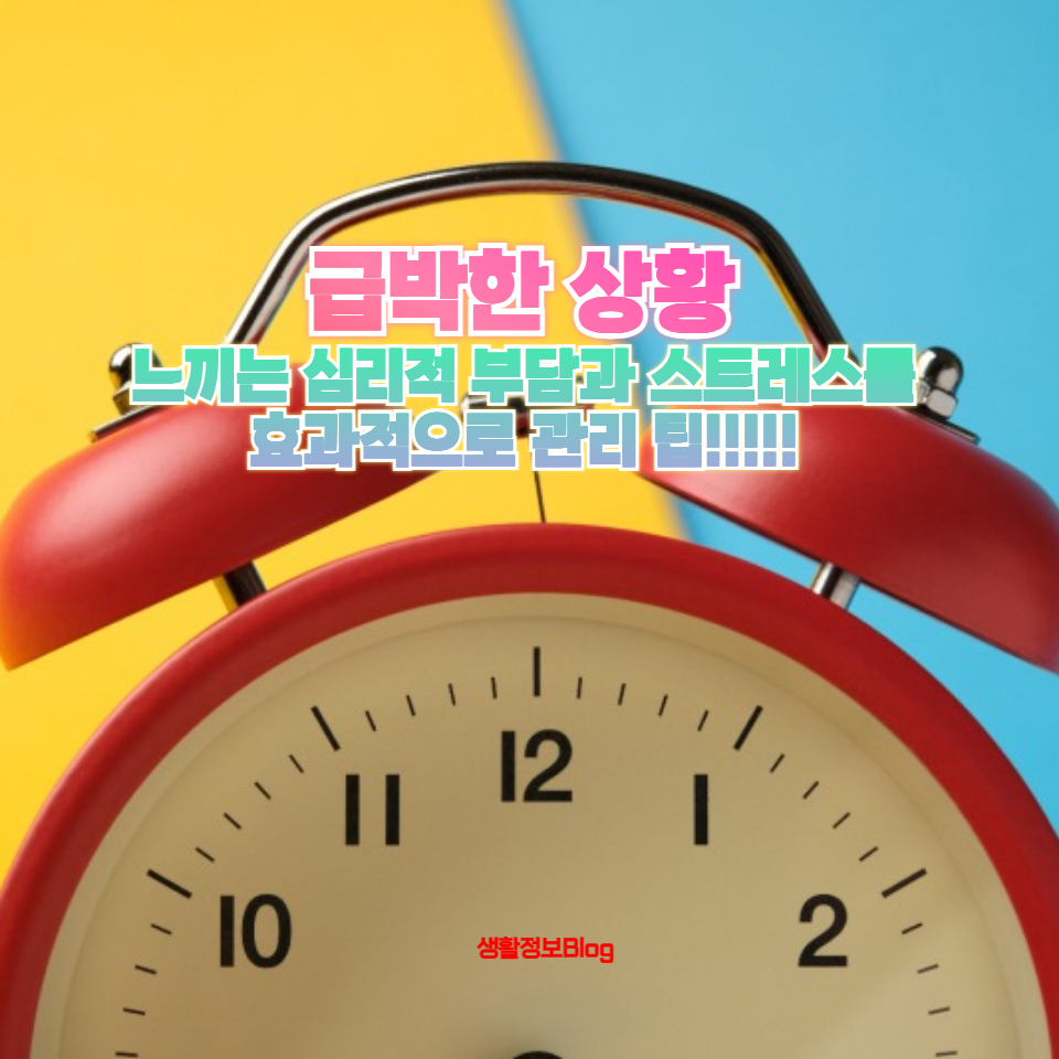 급박한 상황에서 느끼는 심리적 부담과 스트레스를 효과적으로 관리