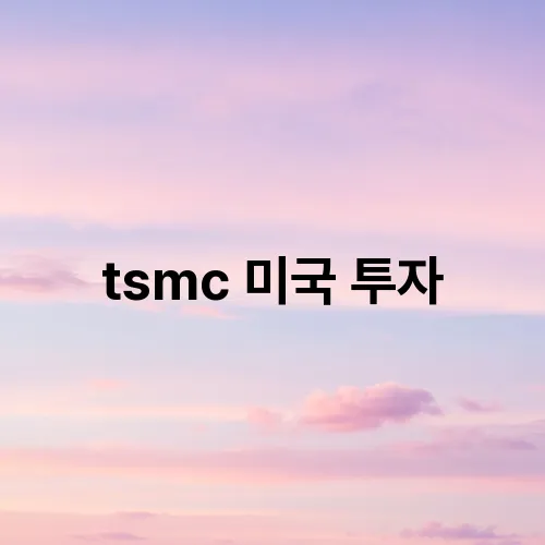 tsmc 미국 투자