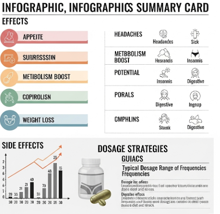 다이어트 약 성분별 효과와 부작용, 복용 전략을 비교한 인포그래픽 요약 카드 이미지