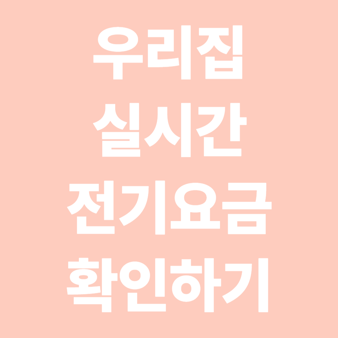우리집 실시간 전기요금 확인하기