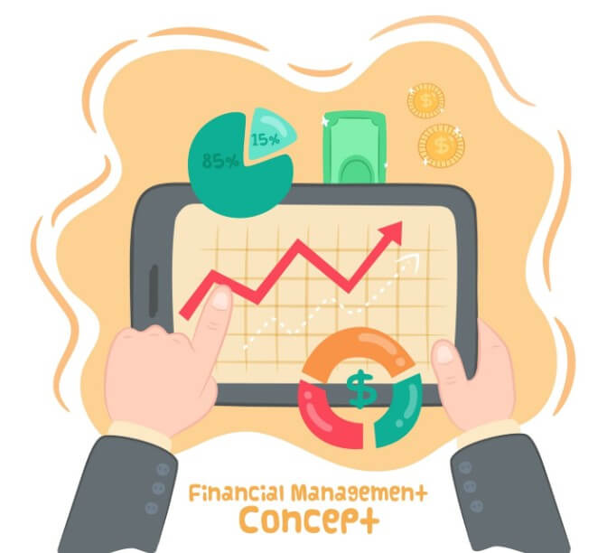 각 종 경제지표 그래프를 보는 모습