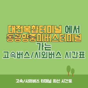 대전복합터미널에서 동광양중마버스터미널 가는 시외버스 시간표 최신정보