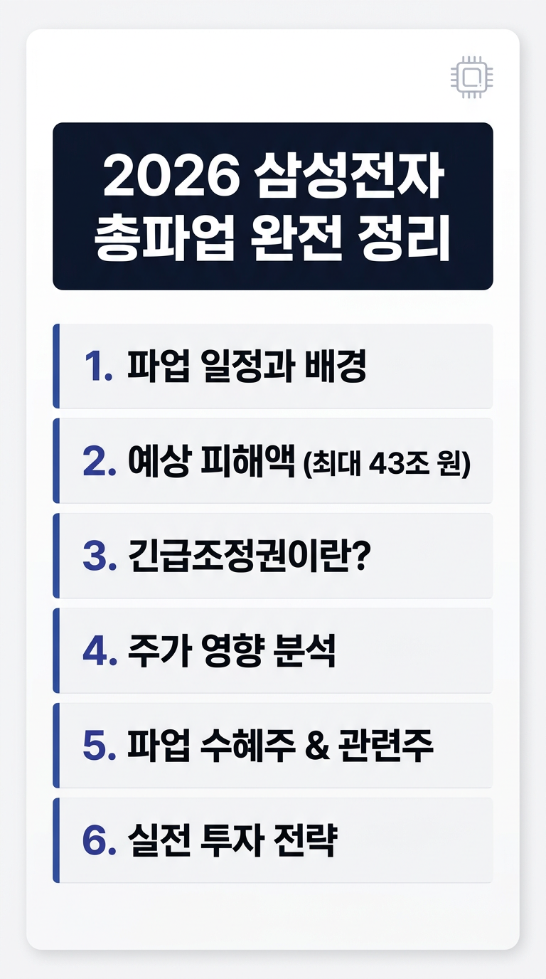 삼성 파업 일정, 피해액, 정부 긴급조정 가능성, 긴급 조정 뜻, 주가 영향 및 관련주, 투자 전략 총정리