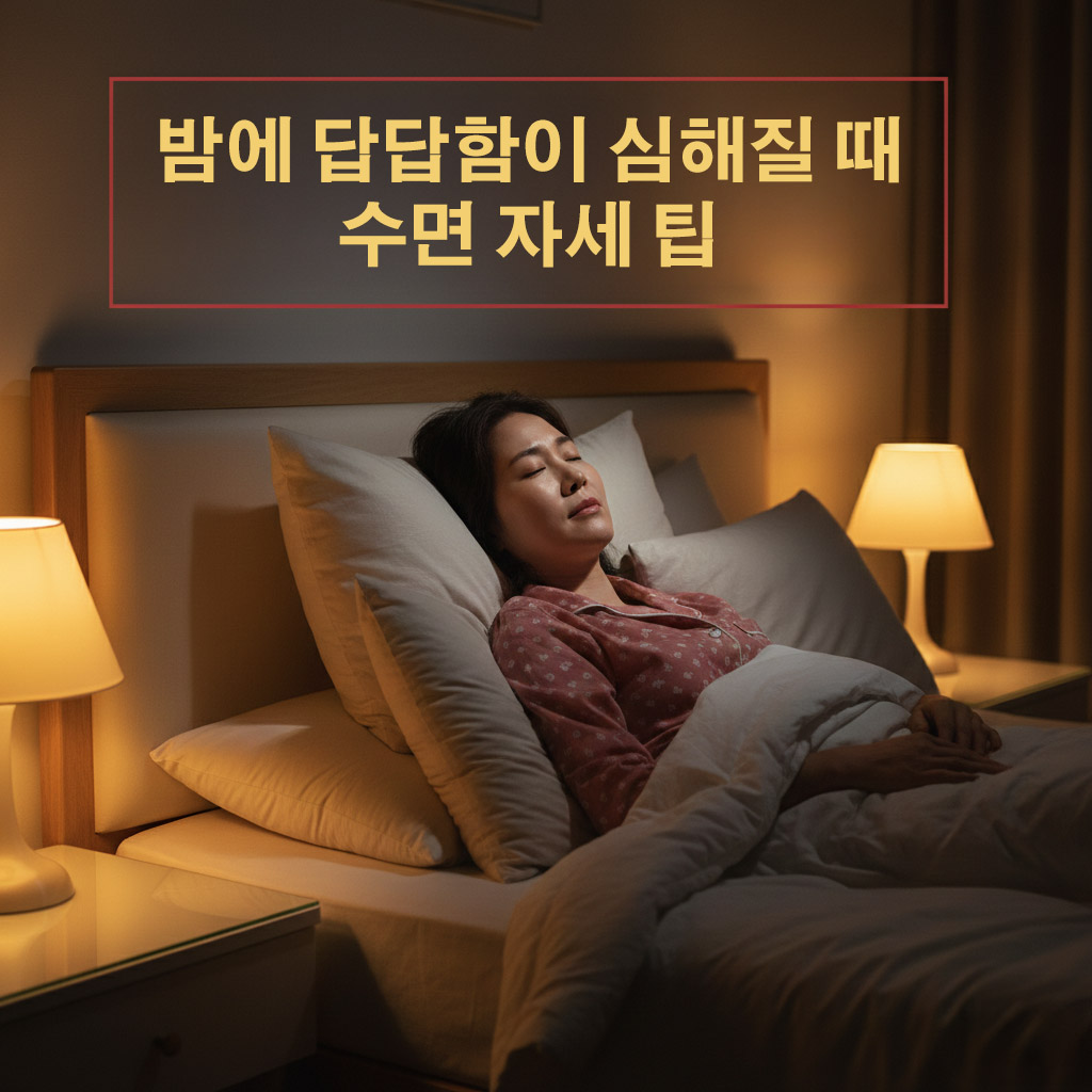 밤에 답답함이 심해질 때 수면 자세 팁