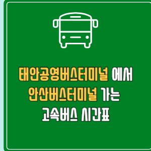 태안공영버스터미널에서 안산버스터미널 고속버스 시간표 요금 예매