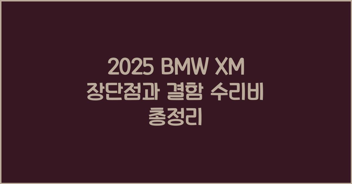 2025 BMW XM 장단점 결함 수리비