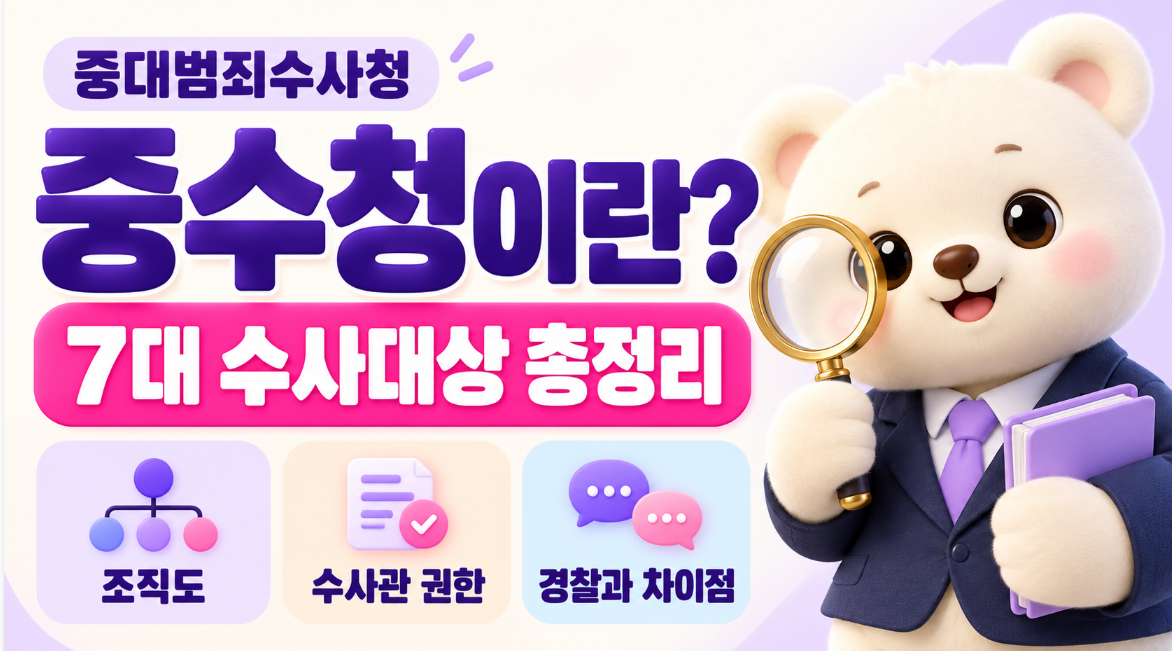 중수청이란?|중대범죄수사청 7대 수사대상·조직도·수사관 권한·경찰과 차이점 총정리