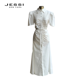 제시뉴욕 제시뉴욕 셔츠 셔링 롱 원피스 화이트 BCM5PNOC9510