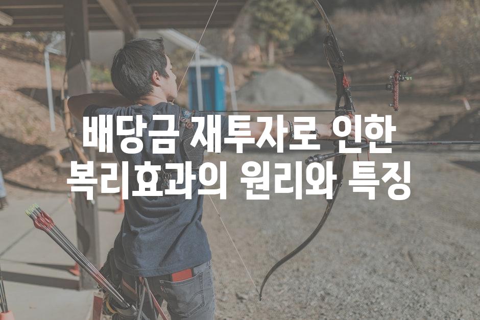 배당금 재투자로 인한 복리효과의 원리와 특징