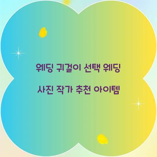 웨딩 귀걸이 선택 웨딩 사진 작가 추천 아이템 