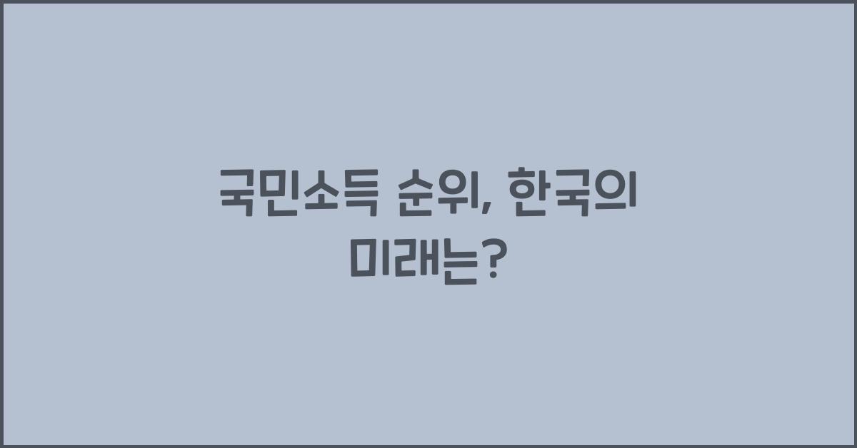 국민소득 순위