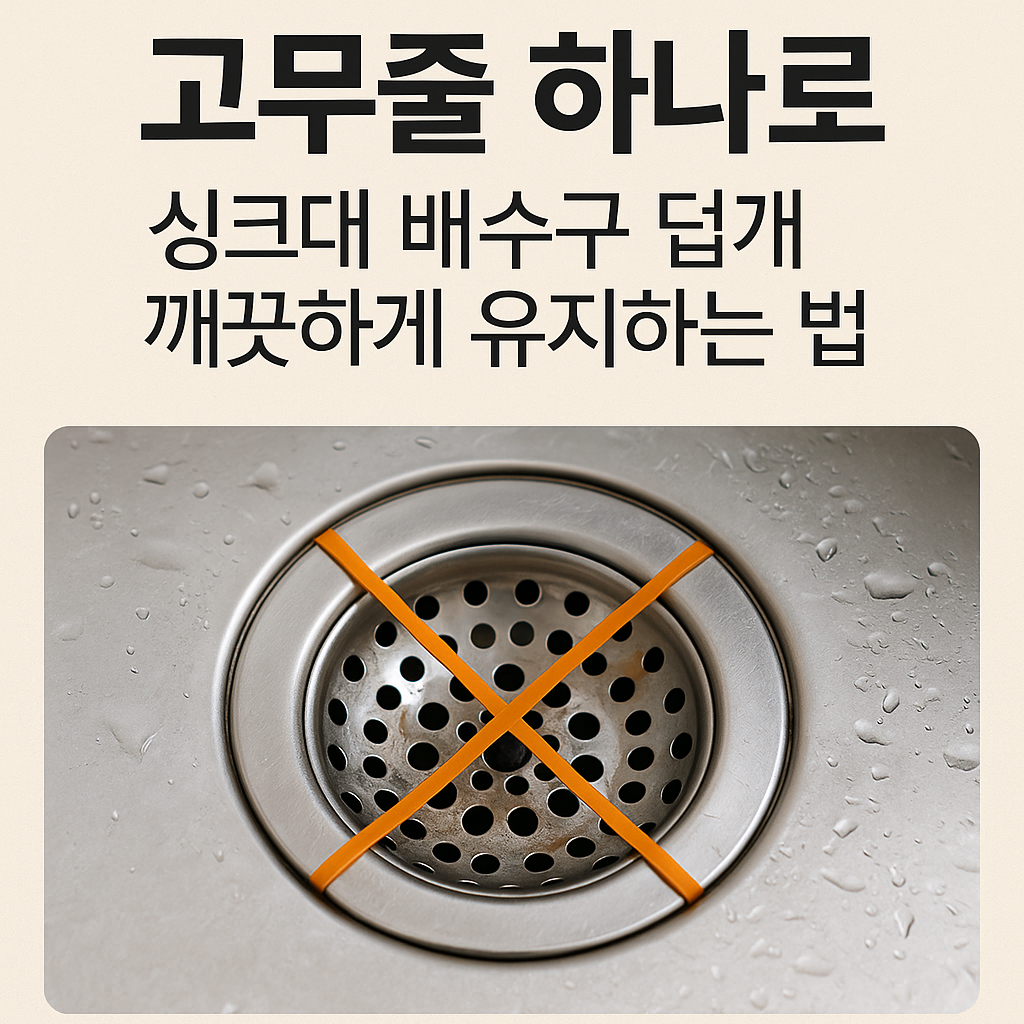 고무줄 하나로 싱크대 배수구 덮개 깨끗하게 유지하는 법