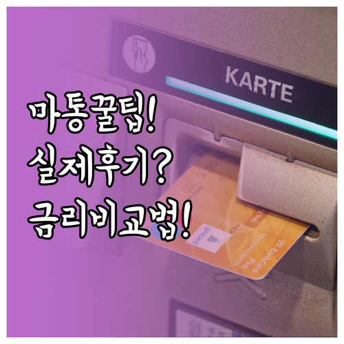 마이너스통장 실제 사용 후기와 금리 ..