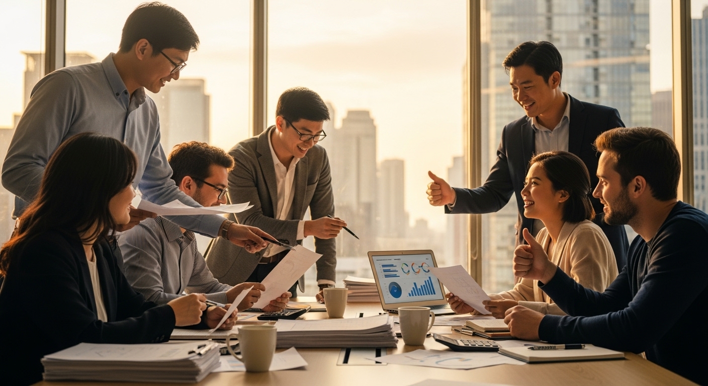 연말정산 시기에 웃는 직원들