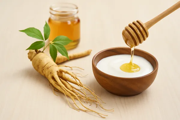 산삼과 꿀 요거트 조합