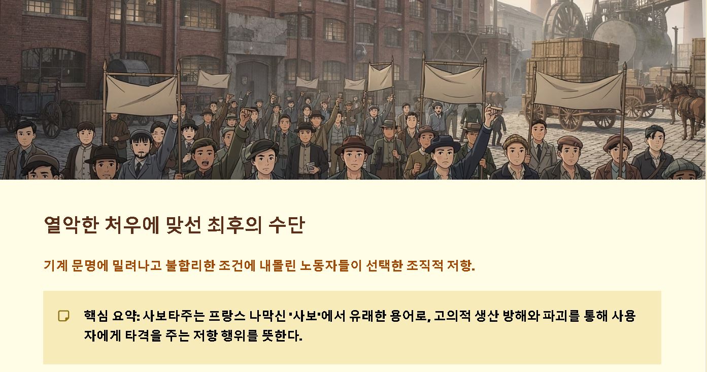 사보타주 뜻 역사적 유래