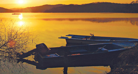 대청호반의-노을