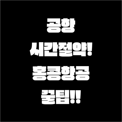 공항에서 시간 절약하는 홍콩항공 체크..