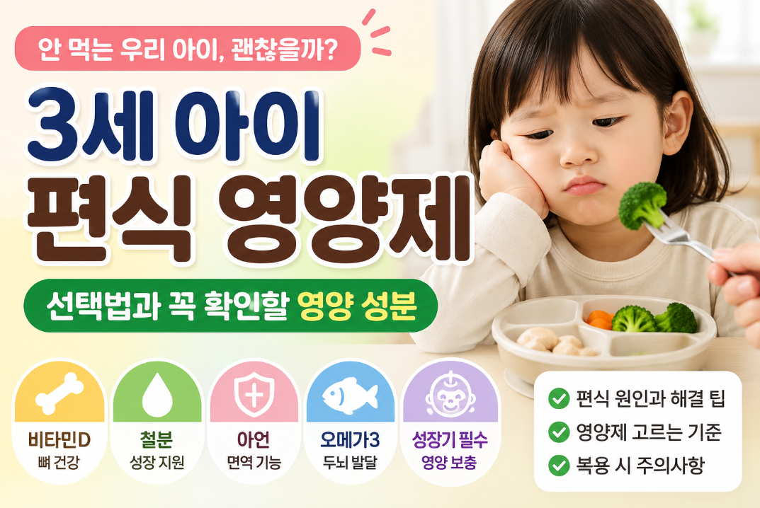 3세 아이 편식 영양제 꼭 필요할까? 선택 전 확인할 사항