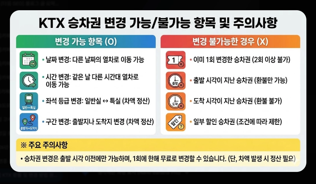 명절 KTX 환불 및 변경 방법 완벽 가이드