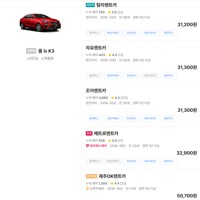 제주패스 렌트카