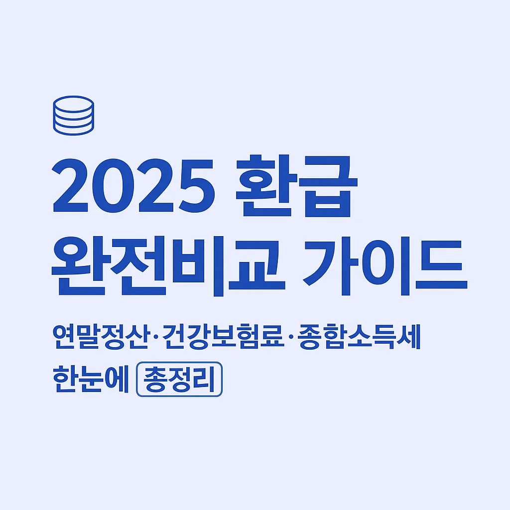 2025 환급 완전비교 가이드｜연말정산, 건강보험료, 종합소득세 환급 일정과 신청방법, 지연 원인까지 한눈에 정리