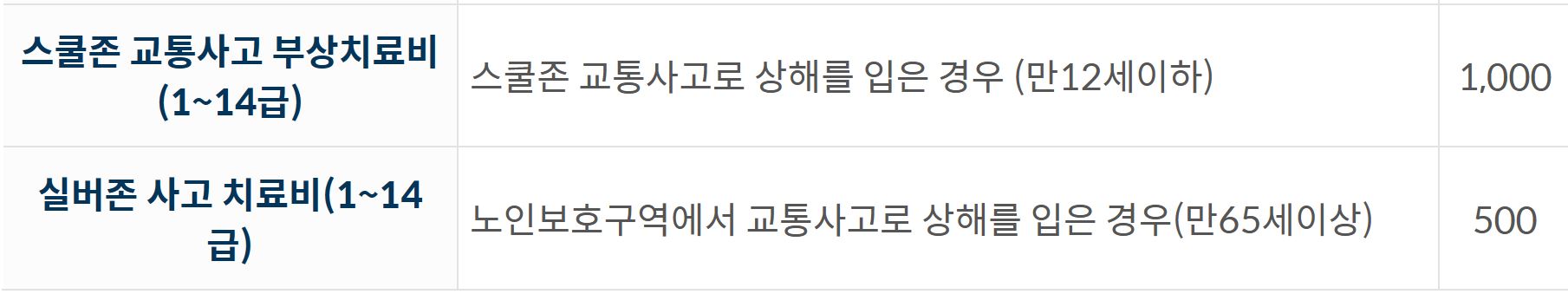 시민안전보험 보상내용