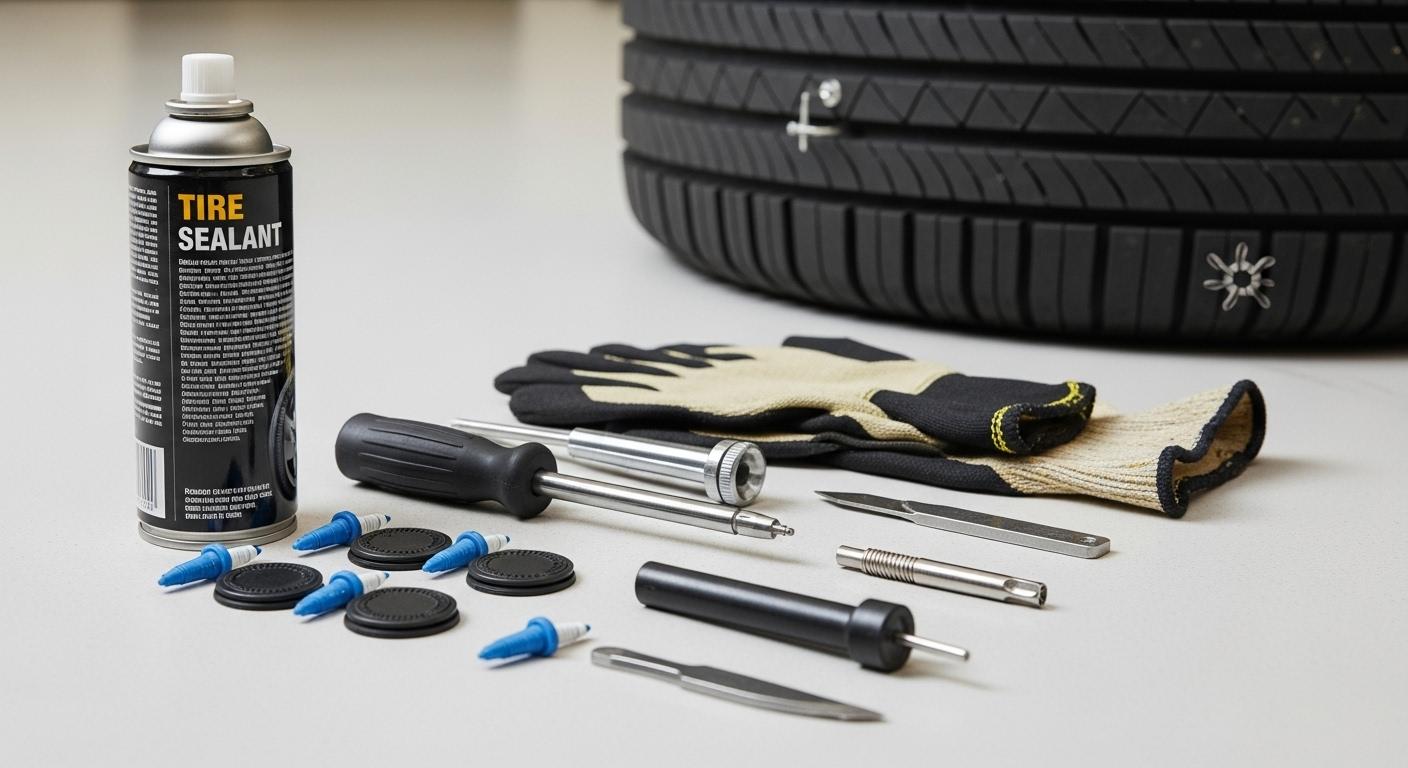 자동차 타이어 펑크 수리키트